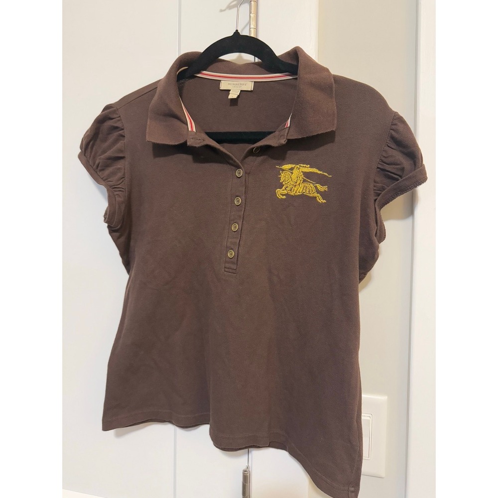 BURBERRY cotton polo with puffy short sleeves